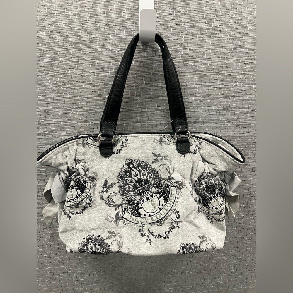 Juicy Couture Elegant Black and Gray Tote Bag